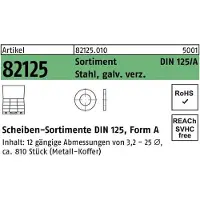Reyher Assortimento di dischi DIN 125 810 pezzi in acciaio zincato 1 pezzo
