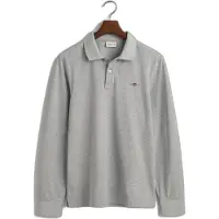 Gant per uomo. 2230 Polo in piqué con scudo grigio (XXL), Casual, Cotone, Manica lunga
