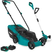 Vonroc Tagliaerba Batteria 20V e Tagliabordi 20V | Set Completo con Batteria 4.0Ah e Caricatore Rapido