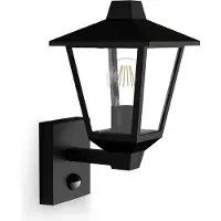 Philips Lampada da parete Kinno, 25 W, attacco E27, senza lampadina, luce da esterno, colore nero, materiale: metallo, grado di protezione IP44, ideale per giardino e terrazza