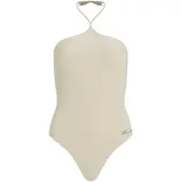 Karl Lagerfeld Karl Pearl Cheeky Swimsuit Champagne Lurex Taglia: XL | Costumi Interi Outlet | Donna | Bianco