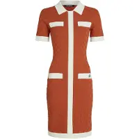 Karl Lagerfeld Polo Contrast Knit Dress Cinnabar Taglia: L | Abiti in T-Shirt Outlet | Donna | Rosso