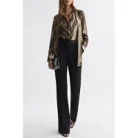 Reiss Metallic Blouse Gold — Animal Print Taglia: 4 | Magliette intime Outlet | Donna | Giallo