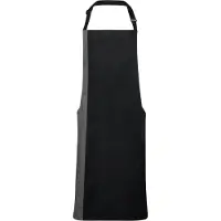 Premier Workwear PR162 | Grembiule a contrasto - 72 x 86 cm - Lavabile fino a 60 °C - Colore: Nero/Grigio scuro (circa Pantone 431) - Dimensioni: 72 x 86 cm