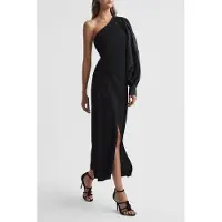 Reiss Sheer Exaggerated Sleeve Midi Dress — Black Taglia: 10 | Abiti Midi Outlet | Donna | Nero