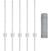 vidaXL Recinzione esagonale con pali, 10 x 0,5 m, acciaio zincato, colore argento