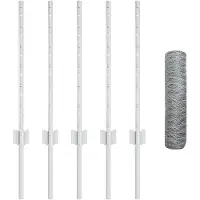 vidaXL Recinzione esagonale con pali, 10 x 0,6 m, acciaio zincato, colore argento