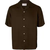 Selected Camicia A Maniche Corte Uomini Marrone XL