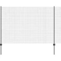 vidaXL Recinzione in filo metallico saldato con pali, 10 x 1,6 m, grigio, a rete