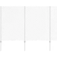 vidaXL Recinzione in rete metallica con pali, 10 x 1,5 m, acciaio zincato, colore argento