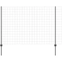 vidaXL Recinzione Euro di con pali, 10 x 1,6 m, acciaio rivestito in PVC, colore grigio