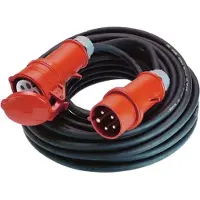 Bachmann Prolunga 5G1,5mm² nero, H07RN-F CEE 16A rosso 400V, 10 m
