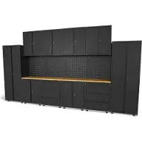 HBM Sistema di officina modulare premium, 16 pezzi, nero opaco