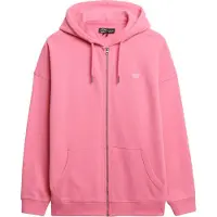 Superdry per donna. W2012350A Felpa con cerniera Pink Studios (S), Casual, Rosa, Polister riciclato, Sostenibile