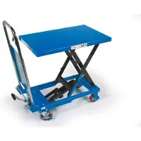 HBM Tavolo da lavoro mobile, tavolo elevatore 150 kg, blu