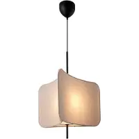 Nordlux Lampada a sospensione Tinto, paralume triangolare in tessuto, nero/beige