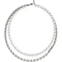 GUESS Edgy Styles Double Men´s Pearl Collana JUMN04062JWSTWIT-U