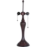 Clayre & Eef lampada base tavolo Tiffany Ø 17x60 cm plastica marrone