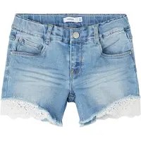 Name it Kid's Salli Slim Denim Shorts Jeans Bambini (116, grigio)