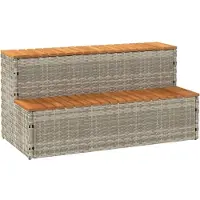 vidaXL gradini Whirlpool grigio chiaro 100x50x50,5 cm in poly rattan e acacia