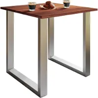 VCM Tavolo in legno | H. 76 x W. 140 x T. 80 cm | poggiapiedi di alta qualità e solido | Piedi in ferro | Tavolo da cucina - Xona U