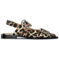 Ganni Slingback in tessuto riciclato con stampa animalier
