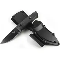 Benchmade Coltello Mini Bushcrafter Cru-Wear, Black Cerakote, Carbon Fiber