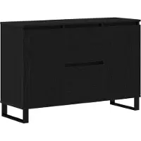 vidaXL Credenza nera effetto rovere 101,5 x 35 x 70 cm in materiale derivato dal legno