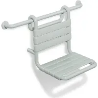 Hewi Sedia monoblocco , modello n. 801.51.100, larghezza 345 mm, profondità 480 mm, colore bianco