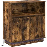 vidaXL credenza LED rovere fumé 71 x 34,5 x 75 cm materiale in legno