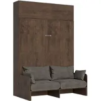 Itamoby - Letto matrimoniale a scomparsa 160 Kentaro con divano e pensile noce, grigio