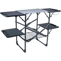 GCI Slim-Fold Cook Station Armadio da campeggio (53 x 132 x 82 cm, nero)