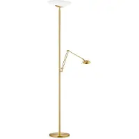Knapstein Lampada a LED da pavimento Lya con lampada da lettura in ottone opaco
