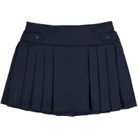 Ralph Lauren per ragazza. 313749584001 Pantaloni culotte blu navy a pieghe ((L) 10/11años= 144/154cm), Casual, Poliestere, moda per bam