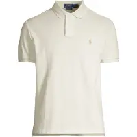 Ralph Lauren per uomo. 710680784372 Il polo iconico in piqué bianco sporco (L), Casual, Cotone, Manica corta