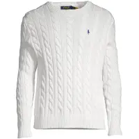 Ralph Lauren per uomo. 710775885033 Maglione bianco in cotone lavorato a trecce (S), Casual