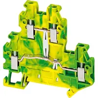 Schneider Morsetto di messa a terra Linergy – 2,5 mm², a due livelli, 1x1, a vite – verde-giallo NSYTRV24DPE