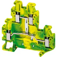 Schneider Electric Morsetto di messa a terra Linergy, 4 mm², a un livello, 1x1, a vite, verde-giallo NSYTRV44DPE