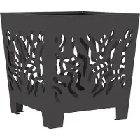 vidaXL Caminetto da esterno, nero, 40 x 40 x 40 cm, acciaio resistente alle intemperie
