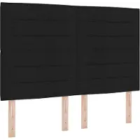 vidaXL Letto a molle con materasso nero 140 x 200 cm in tessuto
