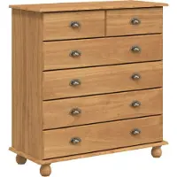 vidaXL Cassettiera con cassetti ASKIM Brown 91 x 40 x 95,5 cm