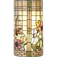 Clayre & Eef Lampada da parete floreale Hannah in stile Tiffany