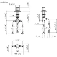 Dornbracht Inverseur deux voies pour montage sur bord de baignoire ou sur bord de carrelage, inversion automatique baignoire/douche, 29140979-00, 29140979-00