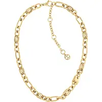 Tommy Hilfiger Collana Acciaio Placcato Oro Catena Maglie Contrasto Collana