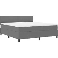 vidaXL Letto boxspring grigio chiaro e bianco 180 x 200 cm Tessuto in velluto a coste