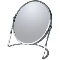 Spirella specchio per il trucco specchio cosmetico specchio da bagno "Akira" ingrandimento 5 volte - argento opaco