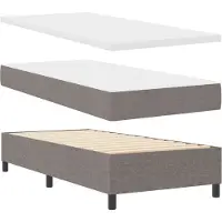 vidaXL Letto a molle insacchettate con testiera in tessuto taupe 100 x 200 cm