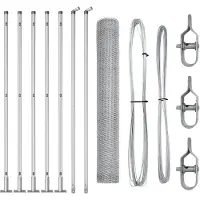 vidaXL Recinzione esagonale con base in cemento, 10 x 1 metro, acciaio zincato, colore argento