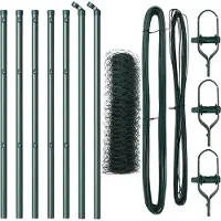 vidaXL Recinzione esagonale da fissare a terra, 10 x 0,5 metri, acciaio rivestito in PVC
