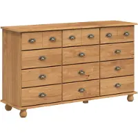 vidaXL Comodino con cassetti ASKIM Marrone 79 x 40 x 133,5 cm